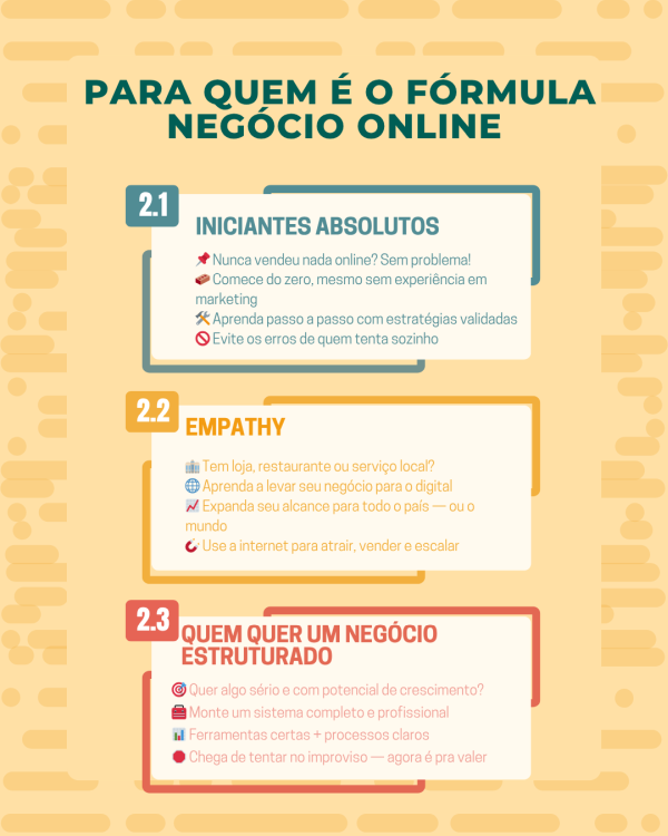 Infográfico - Para Quem é o Fórmula Negócio Online